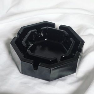 Arcoroc Octime Black Glass Ashtray Set